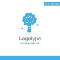 Tree Apple Apple Tree Nature Spring Blue Solid Logo Template Place for Tagline vector