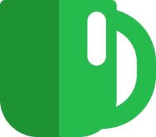 Green coffee mug, illustration, vector on a white background.