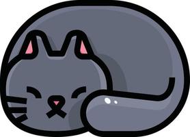 Sleeping cat, illustration, vector on white background.