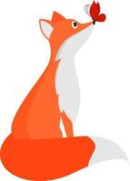 Cute fox, illustration, vector on white background.