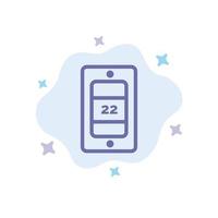 Mobile Sun Temperature Blue Icon on Abstract Cloud Background vector
