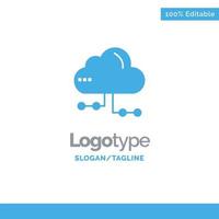 Cloud Share Computing Network Blue Business Logo Template vector