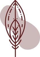 Abstract brown feather, illustration, vector, on a white background. vector