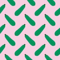 Green zucchini,seamless pattern on pink background. vector