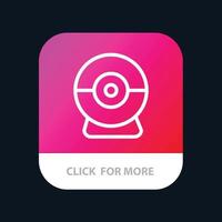 Camera Webcam Security Mobile App Button Android and IOS Line Version vector