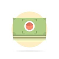 Money Bundle Cash Dollar Abstract Circle Background Flat color Icon vector