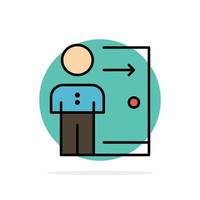 Dismissal Employee Exit Job Layoff Person Personal Abstract Circle Background Flat color Icon vector