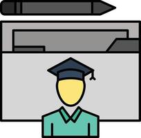 avatar educación graduado graduación erudito color plano icono vector icono banner plantilla