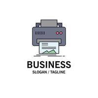 Digital printer printing hardware paper Flat Color Icon Vector
