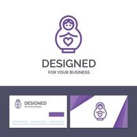 Creative Business Card and Logo template Dolphin Mother Love Heart Vector Illustration