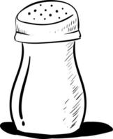 Salt shaker, illustration, vector on white background.