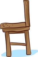 Wooden chair, illustration, vector on white background.