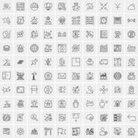 Set of 100 Creative Business Line Icons vector