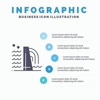 edificio construcción fábrica industria sólido icono infografía 5 pasos presentación antecedentes vector