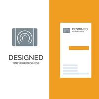 Interaction User Touch Interface Grey Logo Design and Business Card Template vector