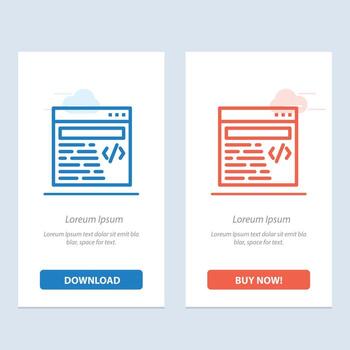 Web Design Text  Blue and Red Download and Buy Now web Widget Card Template vector