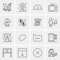 16 Universal Business Icons Vector Creative Icon Illustration to use in web and Mobile Related proje