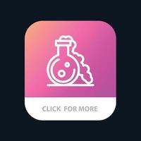 Flask Lab Test Medical Mobile App Button Android and IOS Line Version vector