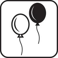 Black and white balloons, illustration, vector on a white background.