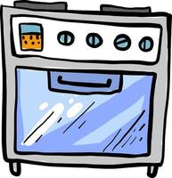 Gas stove, illustration, vector on white background