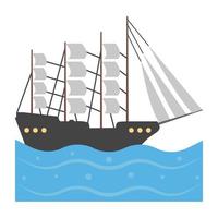 Trendy Pirate Ship vector