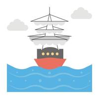 Trendy Pirate Ship vector