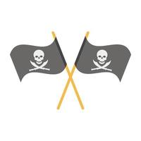 bandera pirata cruzada vector