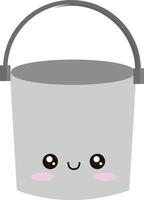 Trash bucket, illustration, vector on white background.