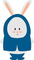 Rabbit in jacket, illustration, vector on white background.