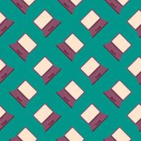 Small laptop, seamless pattern on green background. vector