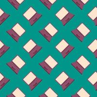 Small laptop, seamless pattern on green background. vector