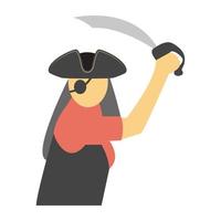 atacante pirata de moda vector