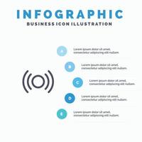 Basic Essential Signal Ui Ux Line icon with 5 steps presentation infographics Background vector