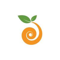 logo de fruta naranja vector