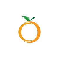 logo de fruta naranja vector