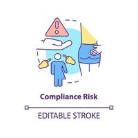 Compliance risk concept icon. Risk category abstract idea thin line illustration. Legal penalties. Illegal practices. Isolated outline drawing. Editable stroke. vector