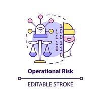 Operational risk concept icon. Risk category abstract idea thin line illustration. Vulnerabilities in business activities. Isolated outline drawing. Editable stroke. vector