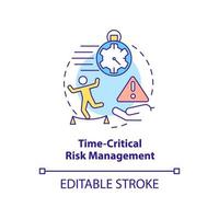 Time-critical risk management concept icon. Prioritizing hazards abstract idea thin line illustration. Measurable impact. Isolated outline drawing. Editable stroke. vector