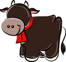 Happy cow, illustration, vector on white background.