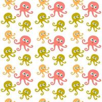 Octopus pattern, illustration, vector on white background.