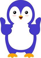 Happy penguin, illustration, vector on white background.