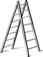 Open Stepladder, vintage illustration vector