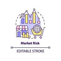 Market risk concept icon. Risk category abstract idea thin line illustration. Retail business. E commerce. Selling online. Isolated outline drawing. Editable stroke. vector