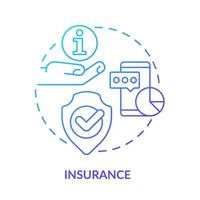 Insurance blue gradient concept icon. Big data application abstract idea thin line illustration. Reduce price risk. Predictive analytics. Isolated outline drawing. vector