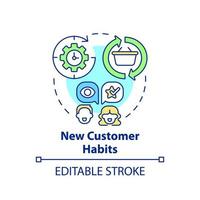 New customer habits concept icon. Why digital first mindset is essential abstract idea thin line illustration. Isolated outline drawing. Editable stroke. vector