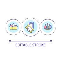 Food stamps program loop concept icon. Government financial support. Social assistance abstract idea thin line illustration. Isolated outline drawing. Editable stroke. vector