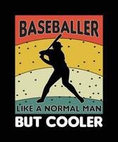 beisbolista como un hombre normal pero más fresco. diseño de camiseta de béisbol. diseño de camiseta de béisbol vector