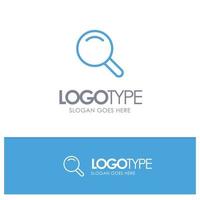 Expanded Search Ui Blue outLine Logo with place for tagline vector