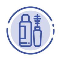 Mascara Shade Eye Bottle Blue Dotted Line Line Icon vector