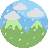 Rain in the green mountains, illustration, vector, on a white background. vector